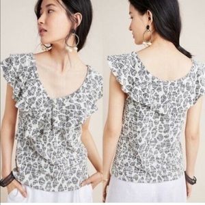 Anthro DOLAN Left Coast Asymmetrical Ruffle Blouse